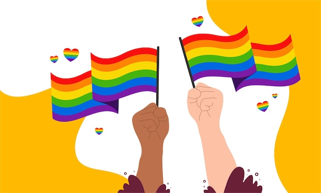 Vector LGBT-banner voor Happy lgbt PRIDE-dag vector Pride-maand Regenbooghart