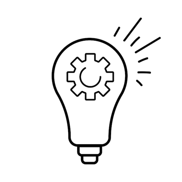 Vector light bulb and gear icon