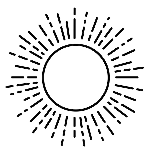 Vector lijn kunst logo illustratie van sun