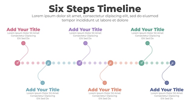 Vector lijn tijdlijn stappen infographics sjabloonontwerp