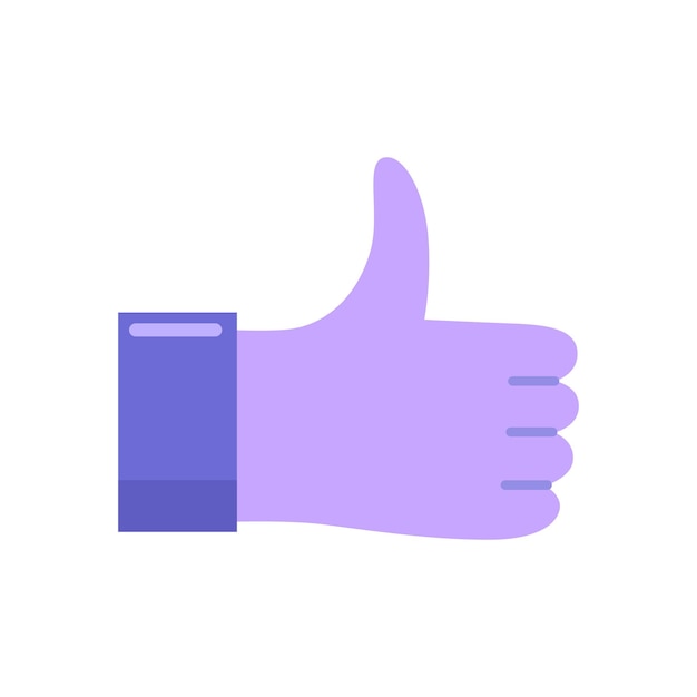 Vector like icon colorful thumb up symbol vector illustration flat design style isolated