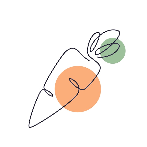 Vector line art abstract carrot