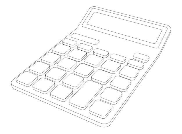 Vector line art simple calculator illustration