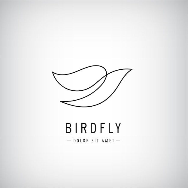 ベクトル線鳥ロゴ鳩シルエット空飛ぶ抽象的なロゴアイコン分離