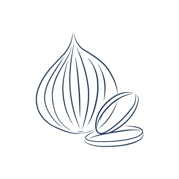 Vector line icon for onion for youre design