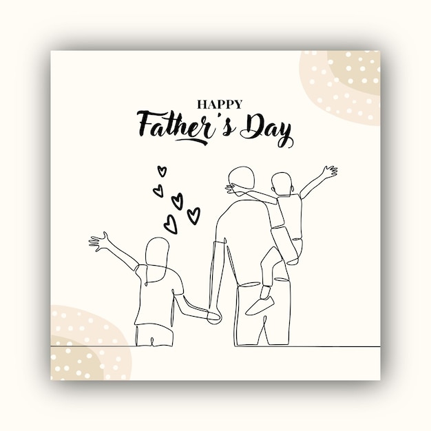 Vector vector line style father's day social media template post