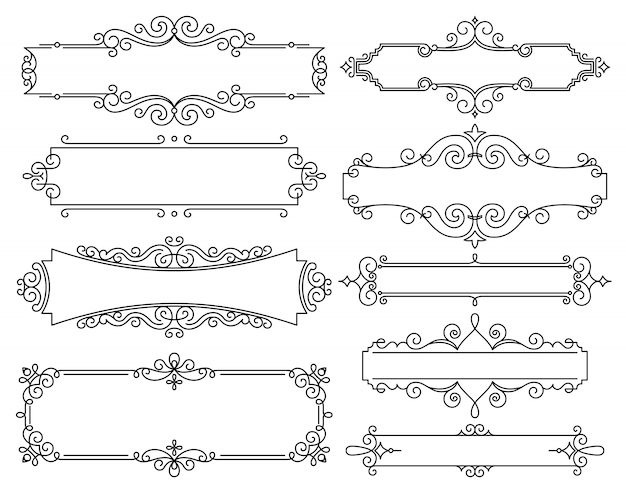 Vector lineaire frames voor huwelijksuitnodigingen