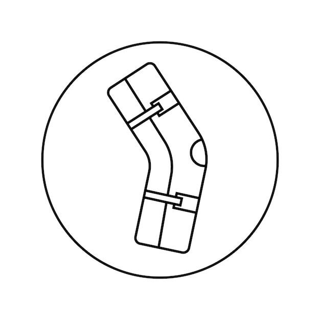 Векторная линейная иконка коленного сустава