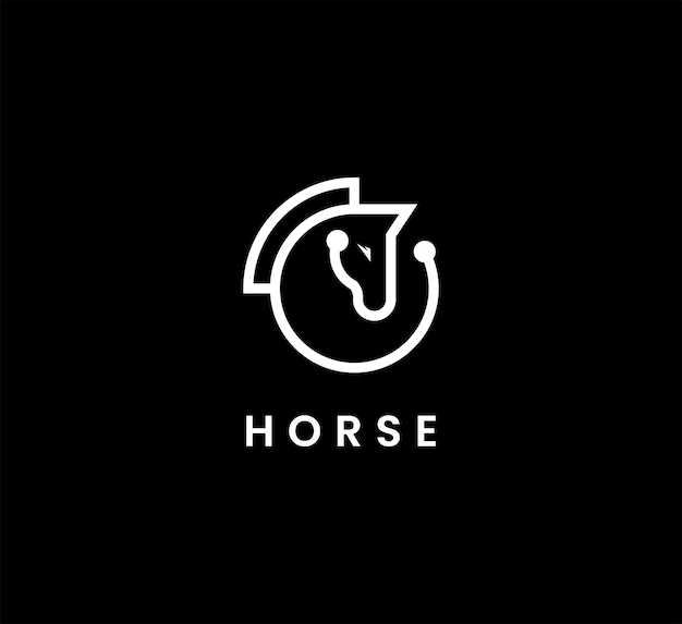 Vector linear icons and logo design elements horse vector