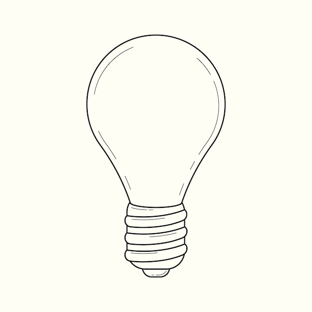 Vector vector linear illustration of light bulb