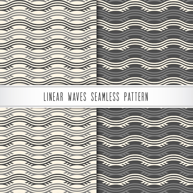 Vector linear waves seamless pattern. 