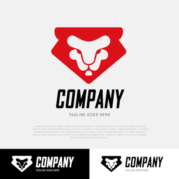 векторный шаблон логотипа с мордой льва