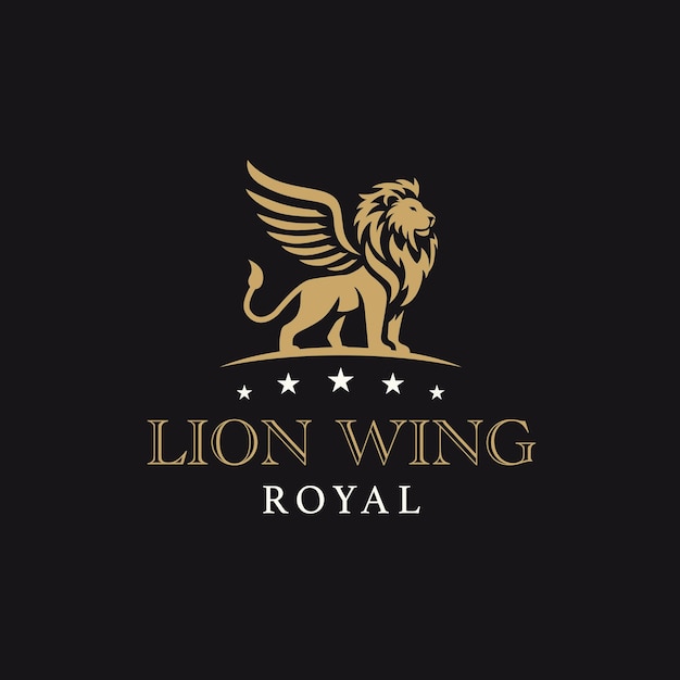 Vector vector lion king winged leo majestic classic royal vintage logo