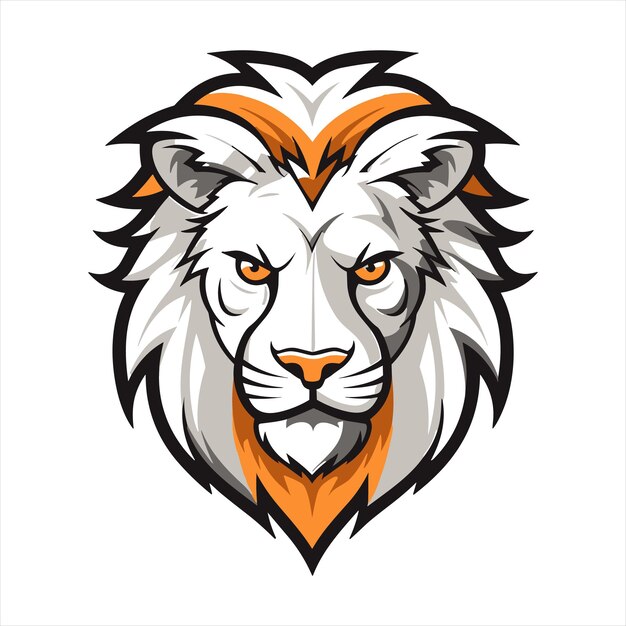 Vector Lion mascot logo template with whit background