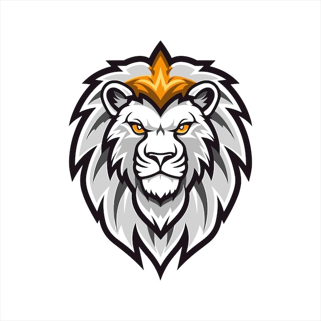 Vector Lion mascot logo template with whit background