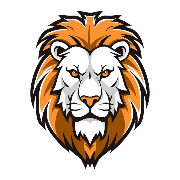 Vector Lion mascotte logo sjabloon met whit achtergrond