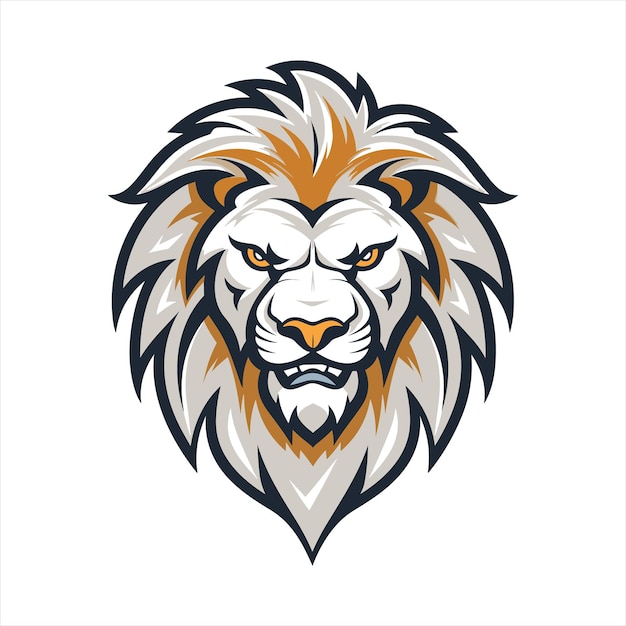 Vector Lion mascotte logo sjabloon met whit achtergrond