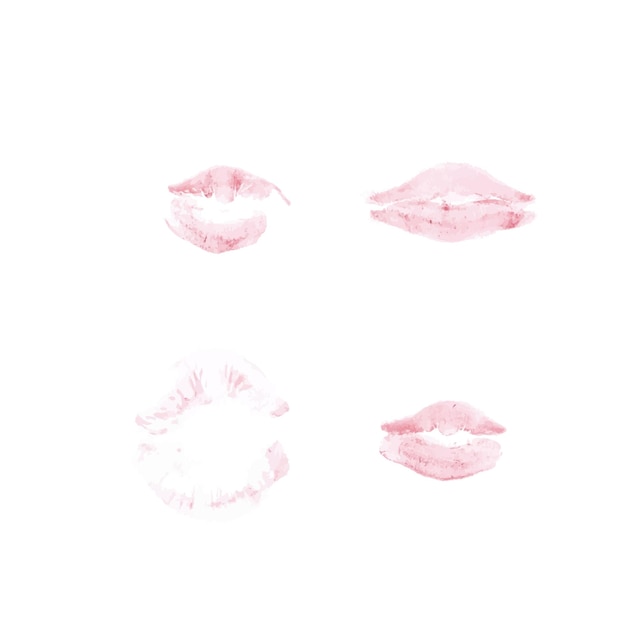 Vector vector lipstick or pencil texture of lip print