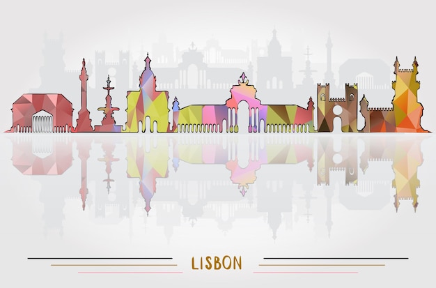 Vector lissabon city achtergrond