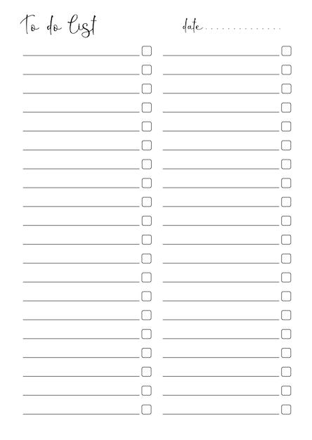 Vector to do list for every day Note pad page