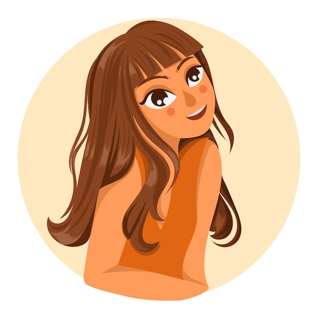 Vector vector a little girl human for profile picture avatar looks fun and glamour character human woman