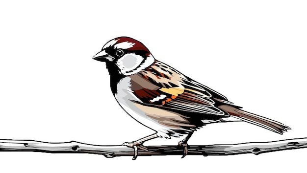 Vector vector of a little sparrow