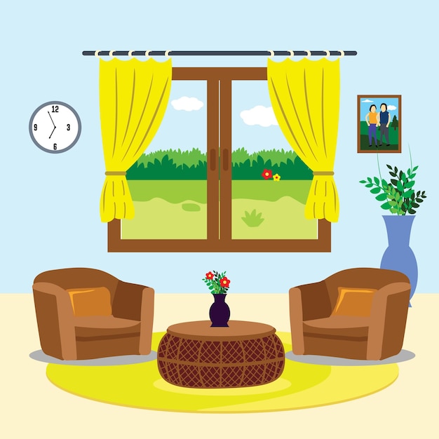 Vector vector living room 2 illustration