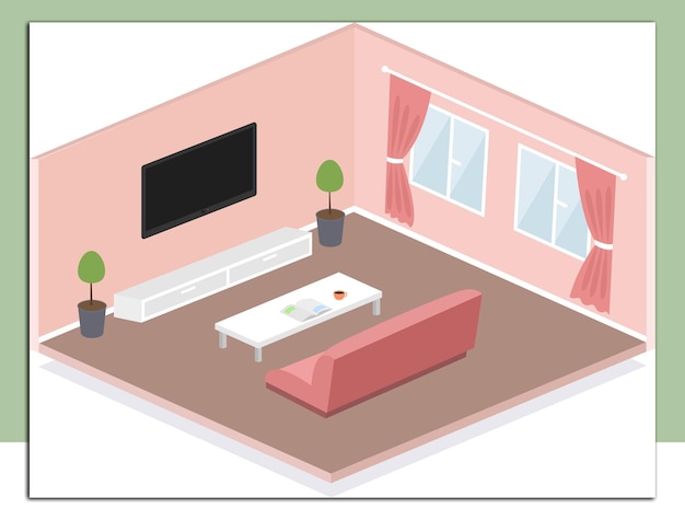 vector living room furniture illustration