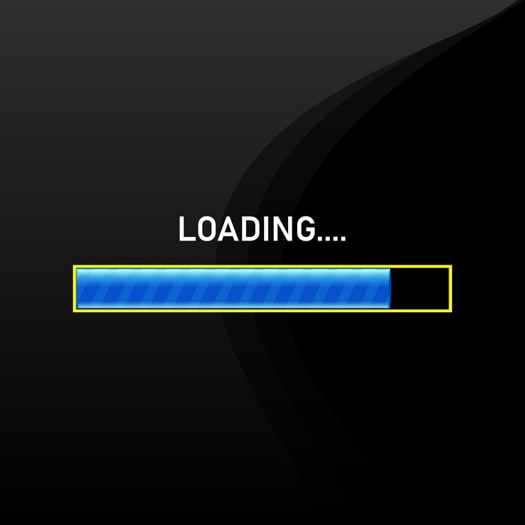Vector vector loading bar on black background