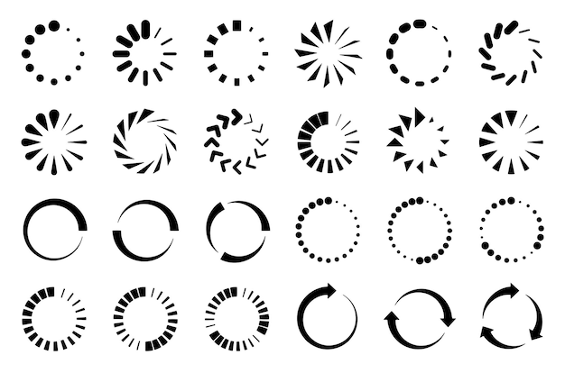 Vector loading icon set Circle design elements