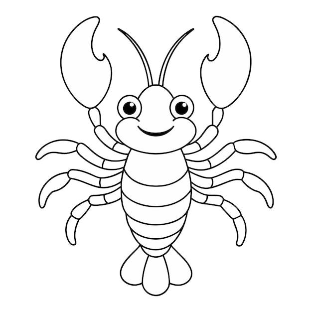 Vector vector of a lobster coloring pages for kids