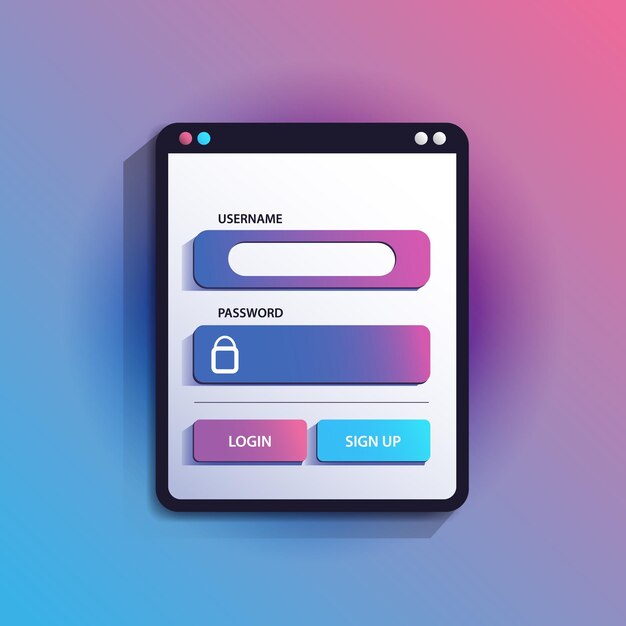 Vector vector login page template