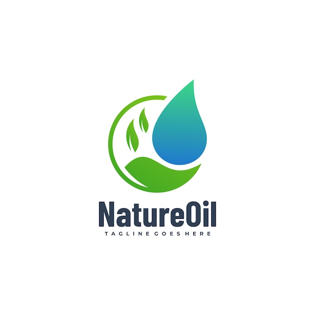 Vector Logo afbeelding natuur olie kleurovergang kleurrijke stijl.