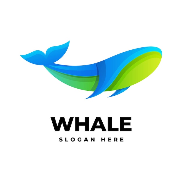 Vector logo afbeelding walvis kleurovergang kleurrijke stijl.