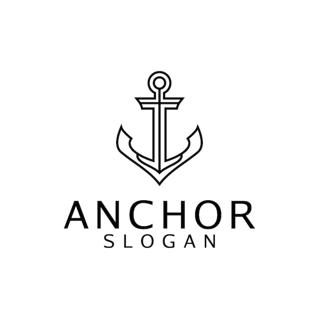 vector logo anchor simple line