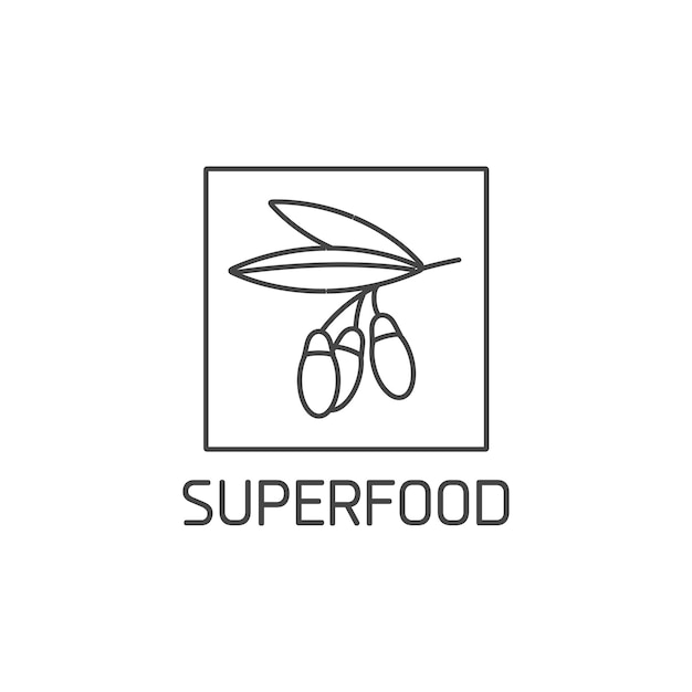 Badge e icona con logo vettoriale per prodotti naturali e salutari design del segno superfood simbolo di salute