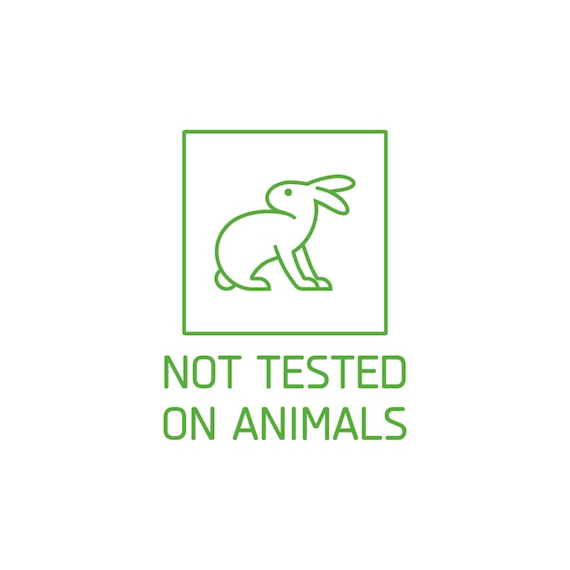 Vector logo badge and icon for natural and organic products Not tested on animals sign design Sym