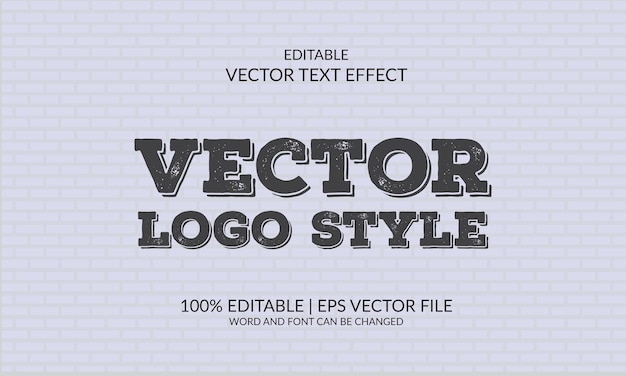 Vector Logo bewerkbare teksteffectsjabloon