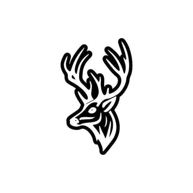 Vector vector logo of a black and white deer in a minimalist style