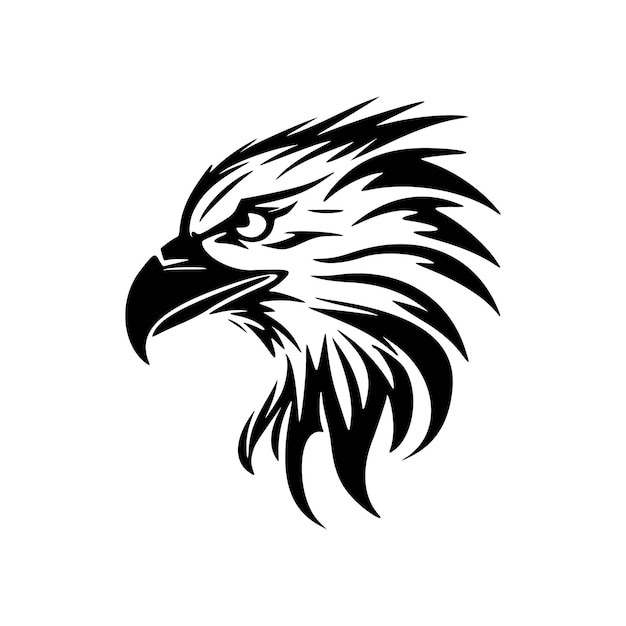 Vector logo of a black and white eagle