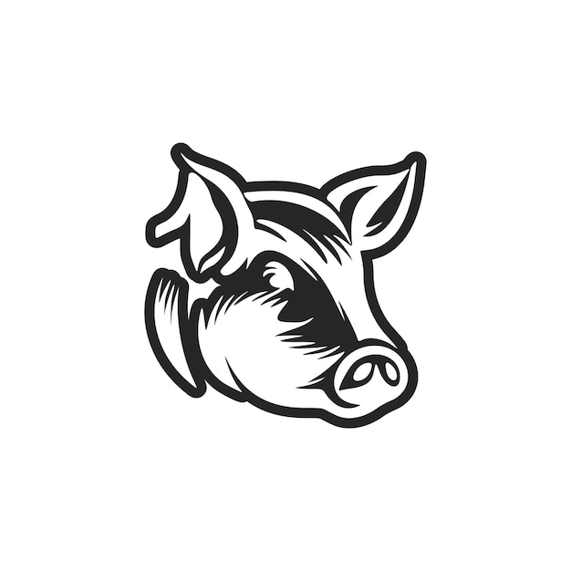 Vector logo of a black and white pig to add elegance to your brand