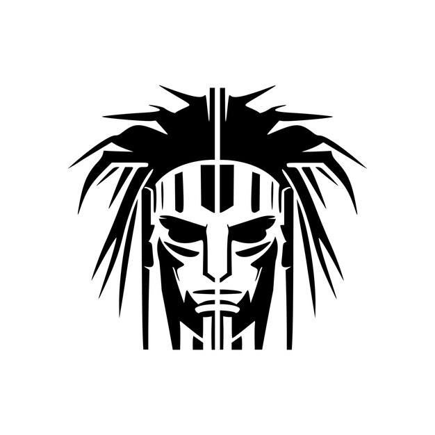 Vector logo of a black and white robot