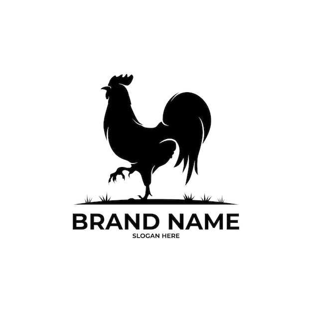 vector logo of chicken silhouette