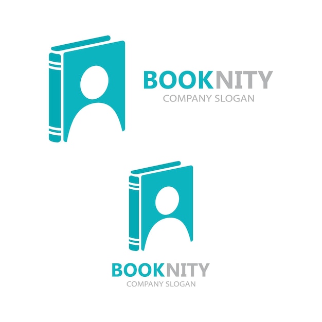 Vector logo combinatie van een boek en een man