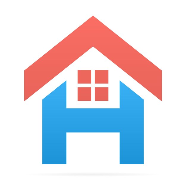 Vector logo combination of H letter and house