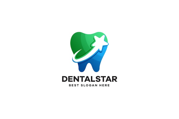 Vector Logo Dental Star Gradient Colorful