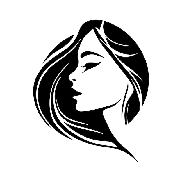 Vector logo design for beauty salon or hair salon or cosmetic design Abstract Woman Face line concept vector illustration