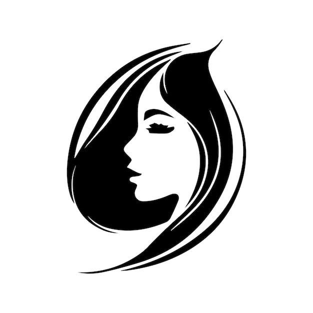 Vector logo design for beauty salon or hair salon or cosmetic
design face woman portret minimalistic style