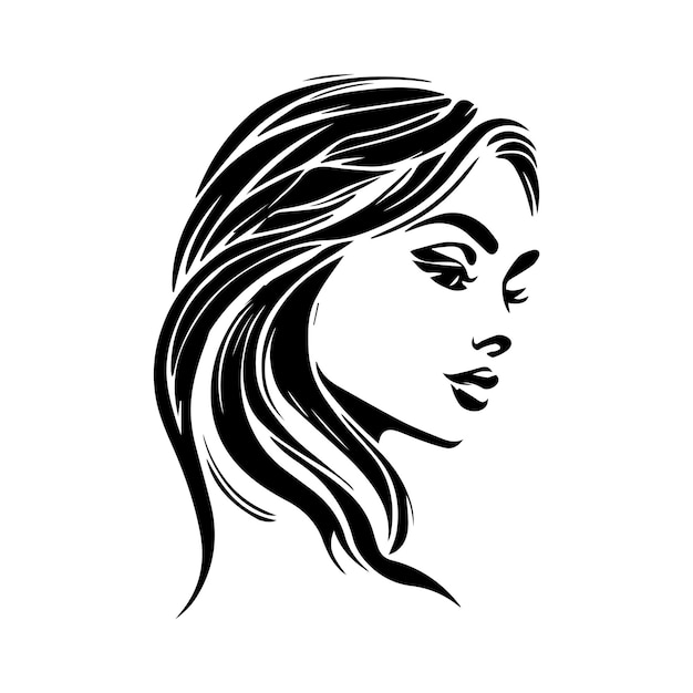 Vector logo design for beauty salon or hair salon or cosmetic design Line Face for fashion concept beauty minimalist vector illustration