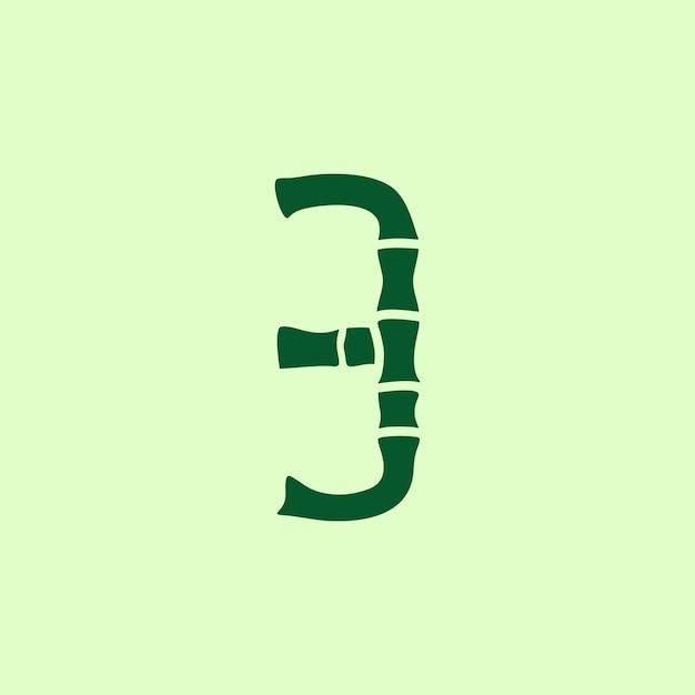 浅緑の背景に濃い緑色の竹の文字を特徴とするベクトルロゴデザイン